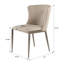 Ensemble de table de salle à manger ovale moderne gris de 86 po avec 6 chaises d'appoint en tissu beige