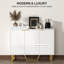Buffet avec tablettes réglables, armoire moderne, blanc