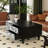 47.24" Black Solid Wood Rectangular Coffee Table