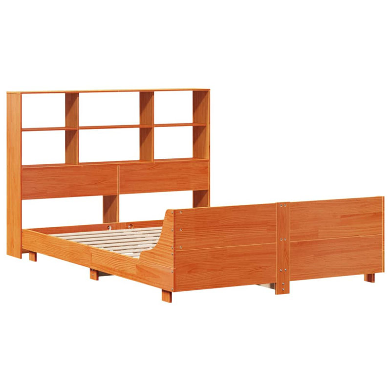 65-32 Solid Wood Bed, Wax Brown, 150 x 200 cm