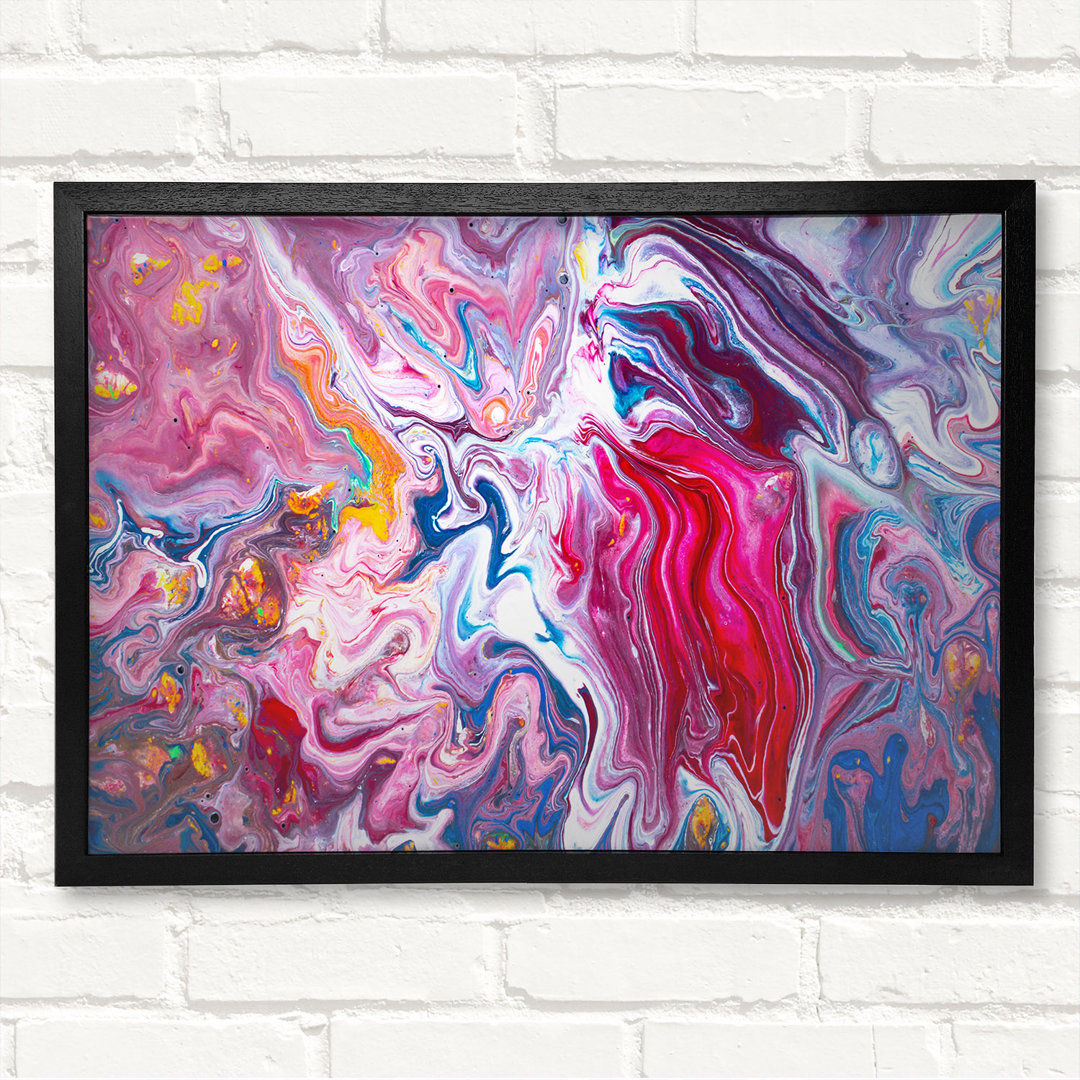 Liquid Swirl Paint Purple - Geschlossener Eckrahmen Kunstdrucke auf Holz