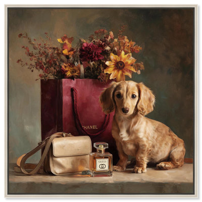 Little Doxxie Glam Pets Pink Art Canvas Print by Art Remedy