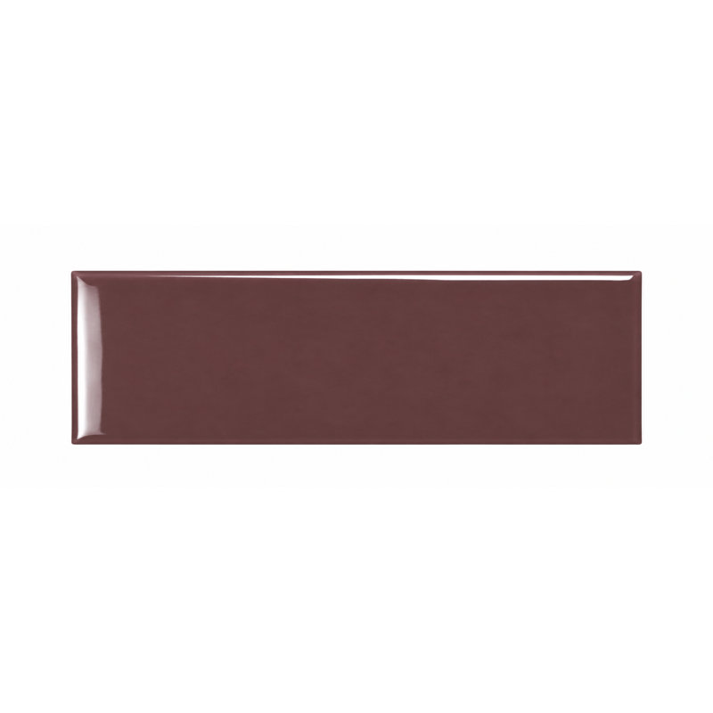 Curvaceous 3" x 12" Ceramic Wall Tile, Maroon