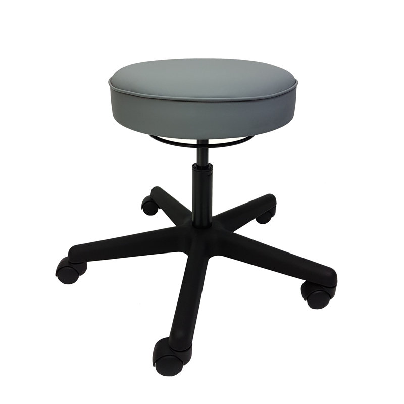 Kyzin Adjustable Height Ergonomic Lab Stool with Removable Casters/Wheels, Gray