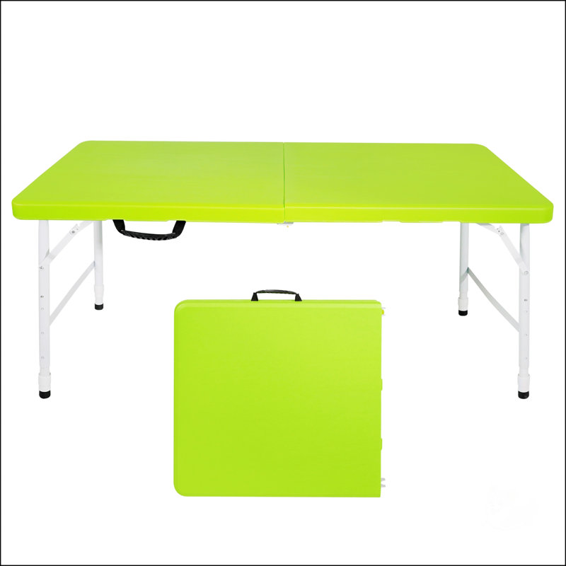 Table pliante portative verte pour l'intérieur et l'extérieur, facile à transporter et à nettoyer, Vert