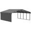 Abri d'auto en acier avec 1 ensemble de parois latérales, 20 x 20 x 7-128965705-100015416