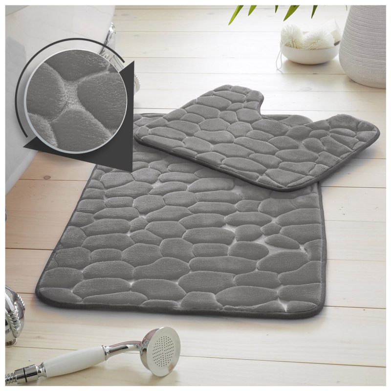 Memory Foam Non-Slip Bath Mat, Charcoal