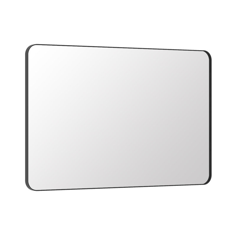 Premium Aluminum Framed Rectangular Bathroom Vanity Wall Mirror, Matte Black, 32" x 48", Rectangle