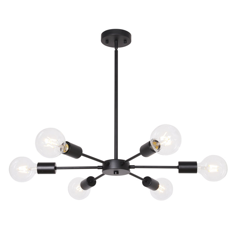 Lustre sphérique Spoutnik à 6 lumières Jankowski, Noir