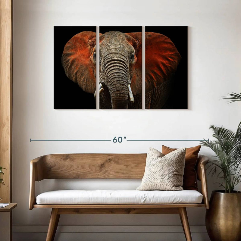 Brampt Elephant Portrait, 28" H x 45" W