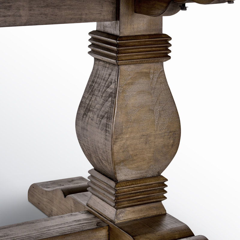 Table de salle à manger en bois massif Kinston, Brun patiné