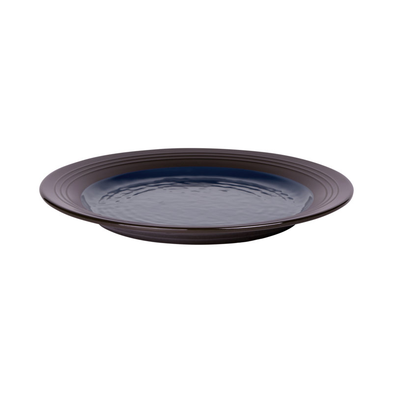 Durango Formal 11" Melamine Dinner Plate, Lapis/Chocolate