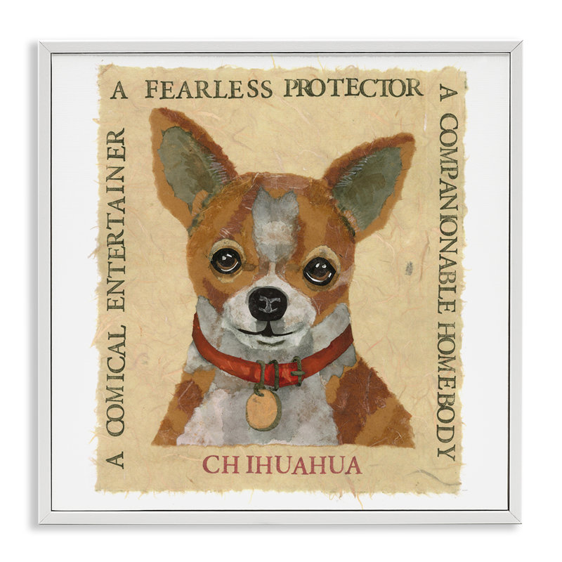 «Chihuahua amusant», phrases d'art encadrées par Nancy Overton, Giclée encadrée blanc bord de mer, H 17 po x l 17 po