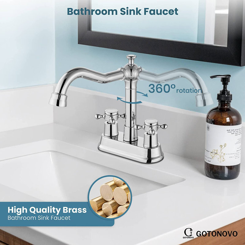 Centerset 2-handle Bathroom Faucet, Chrome