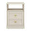 Ensemble de 2 tables de chevet modernes en bois avec porte et tablette de 15,7 po de largeur avec porte et tablette-212191347