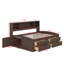 Lit de jour double en bois avec 2 tables de chevet, tablettes et tiroirs-779670847