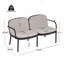 Causeuse d'extérieur en PP Luna, structure noire avec coussin beige Luna-527910807