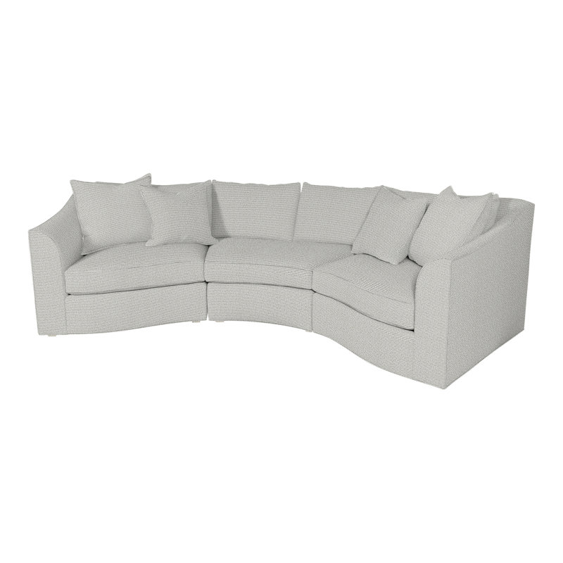 Vanguard 3-Piece Evelyn Quarter Turn Sectional, Callaloo Cotton, Wrenn