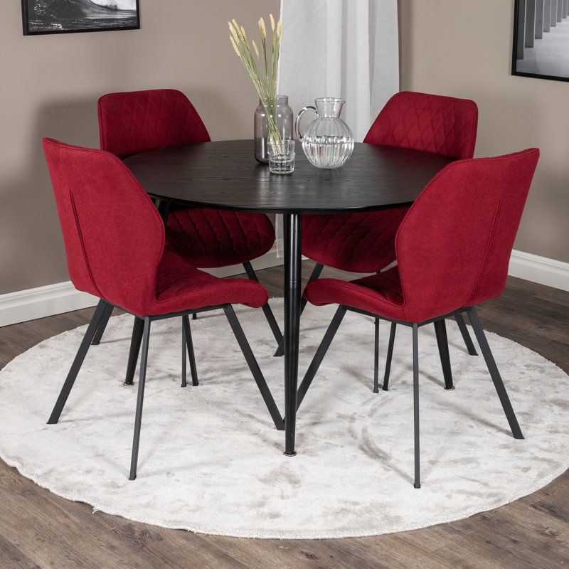 Billy-Lee 4 - Person Dining Set, Red
