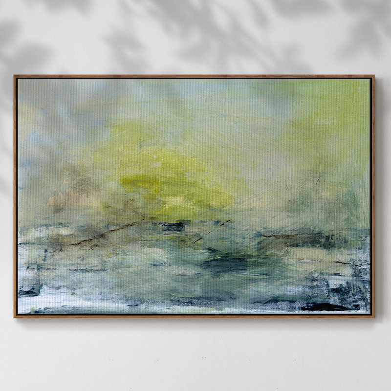 «Lightful», reproduction sur toile encadrée, H 27 po x l 41 po x P 2 po, Noyer