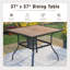 Square Metal Outdoor Dining Table With Umbrella Hole , 94cm cm W 94cm cm D-1773578236