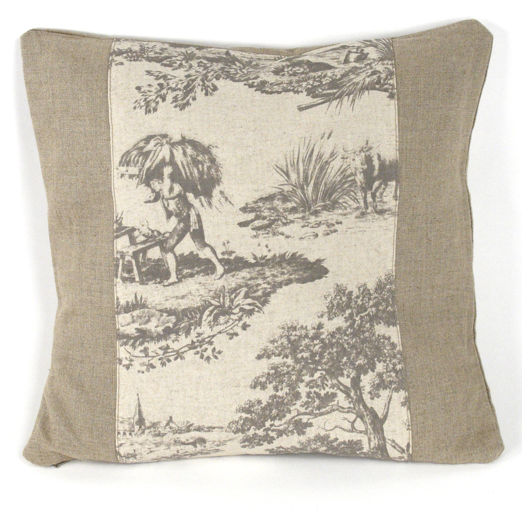 Zentique French Inspired Toile Linen Throw Pillow | Wayfair