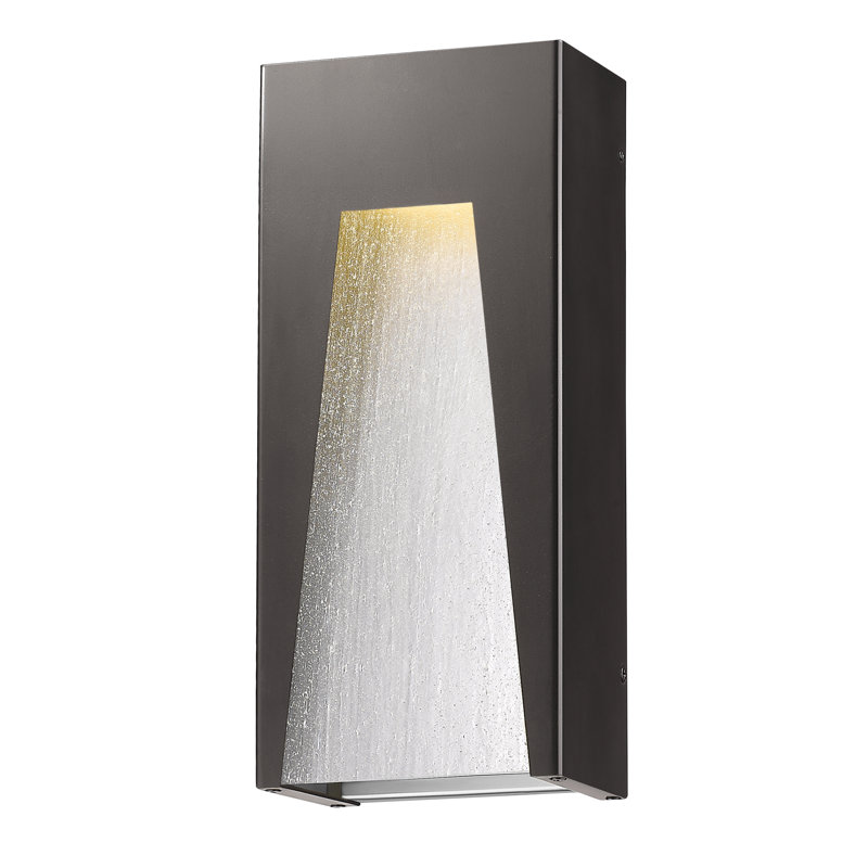 Luminaire à cloison d'extérieur à DEL Robstown, Argent, bronze, Transparent granuleux