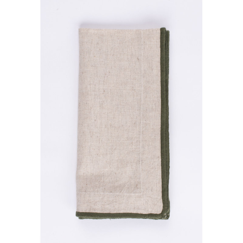 Handmade Dining Linen Set, Brown/Dark Green/Navy/Red