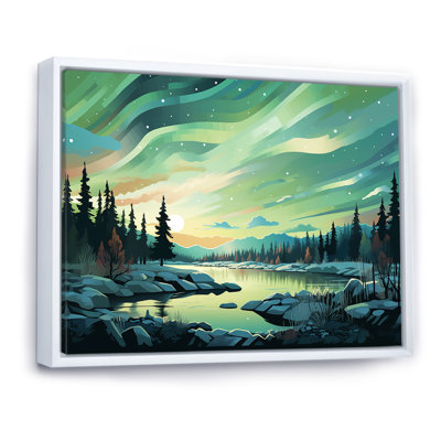 Northern Lights Scenery Minimalisme - impressions sur toile Northern Lights