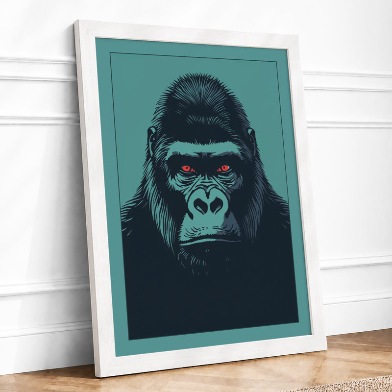 Gorilla's Gaze Modern - Print, A4 - 29.7 x 21.0 cm, White