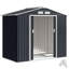 Outsunny 7 x 4ft Metal Garden Shed Waterproof Foundation Kit Dark Grey