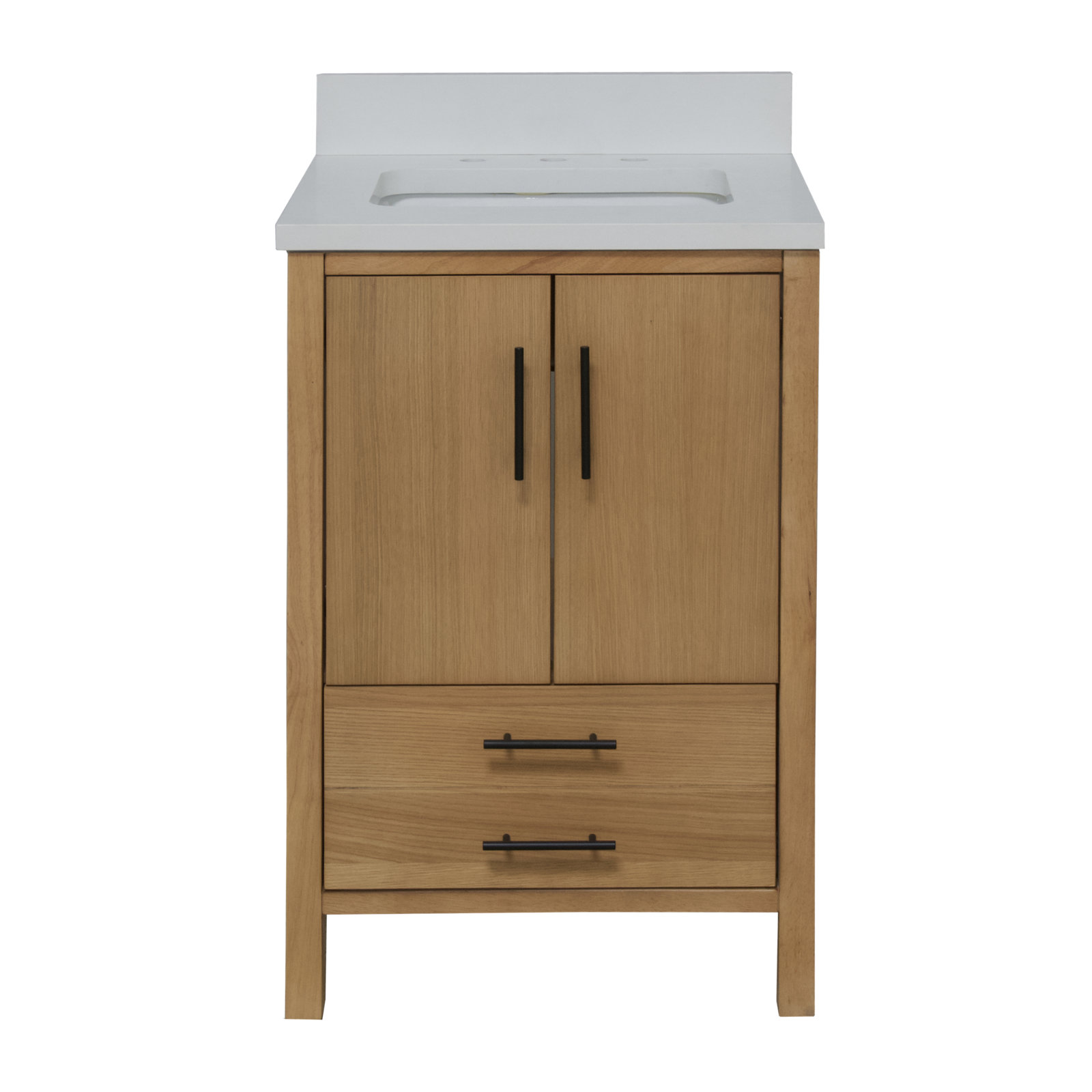 Kiara 24'' Single Bathroom Vanity, Blonde, Matte White