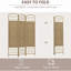 Écran d'intimité à 3 panneaux, 5,6 pi Style en bois naturel. Cloison tissée à la main pour plus d'intimité. Convient au salon, à la chambre à coucher ou au bureau à domicile. , Permet l'air et. Rangement pliable. Aucune cloison requise