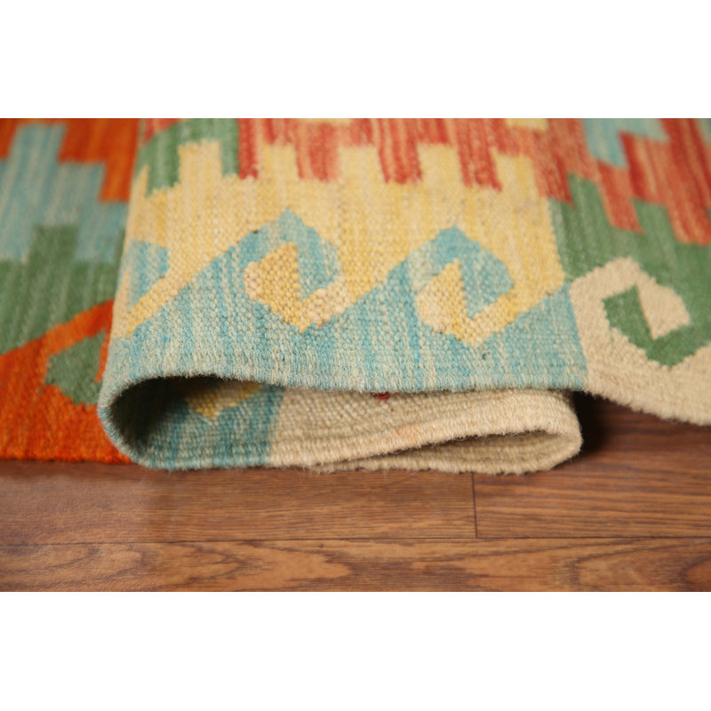 Tapis coloré en laine Kilim 5 x 7