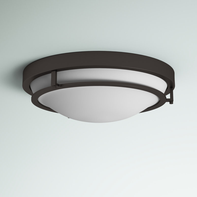 Barrick Glass Flush Mount, Oil Rubbed Bronze