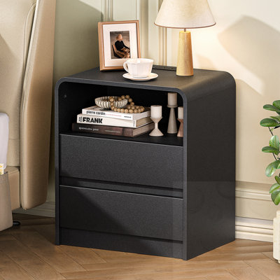 Nightstand with Charging Station and 3 Drawers and USB Ports