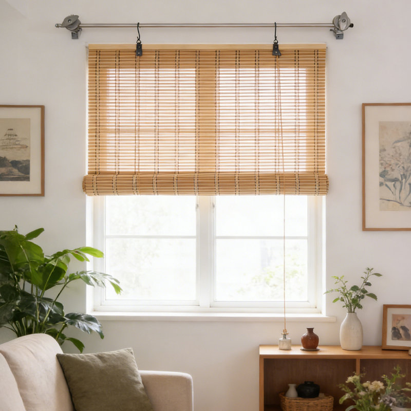 Bamboo Room Darkening Curtain Single Panel, 60cm W x 150cm L