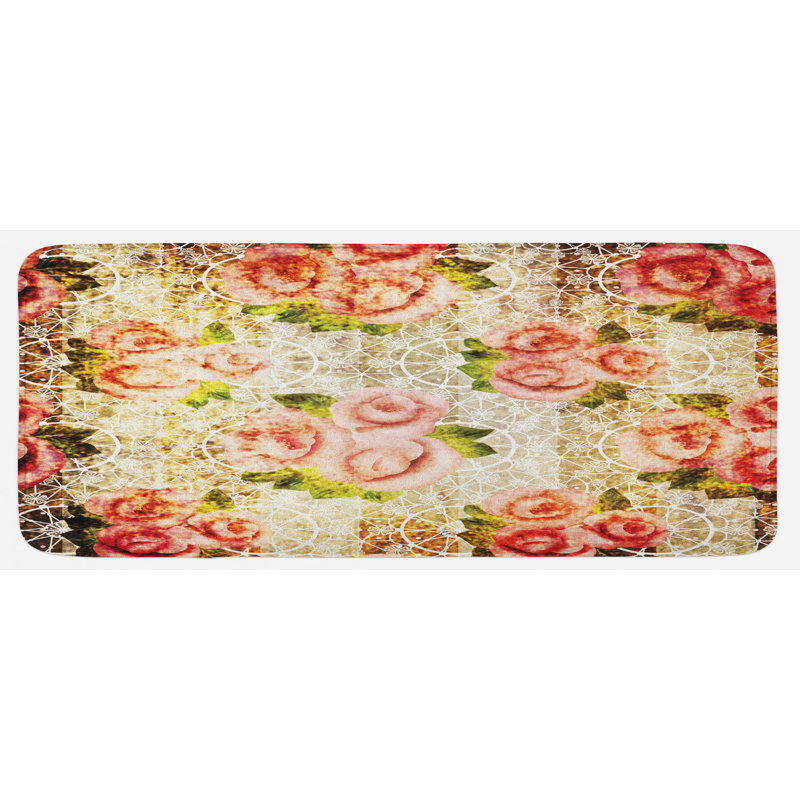 Tapis de cuisine rose