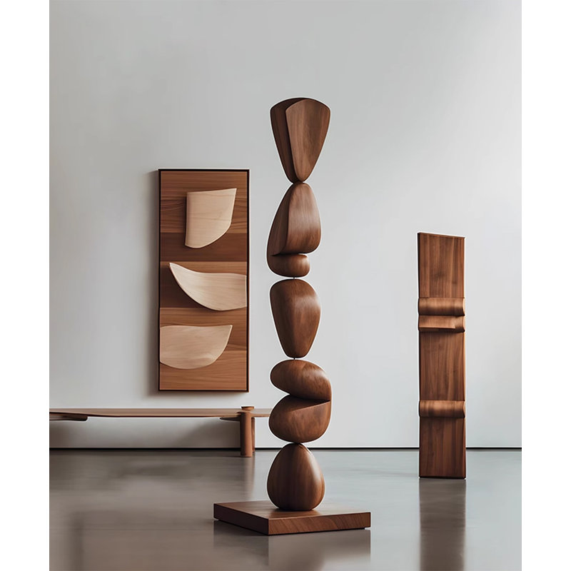 Abstract Solid Wood Sculpture Ornament