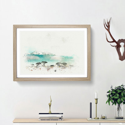Mount Kilimanjaro in Tanzania in Abstract - Picture Frame Graphic Art Print on MDF