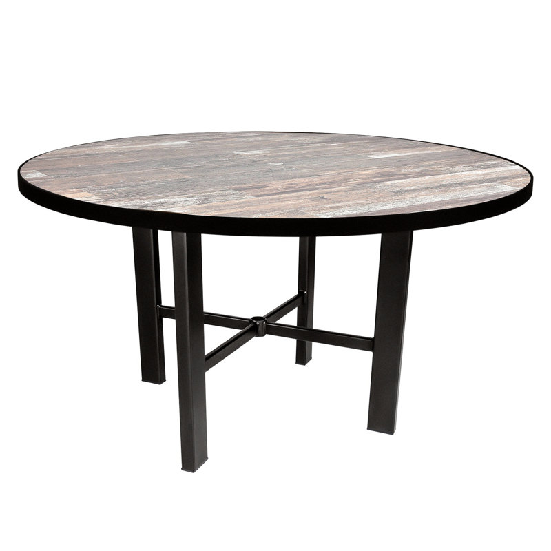 Tables Outdoor Round Bar Table, Canyon Taupe, Carbon Black, 29.5" H x 54" W x 54" D