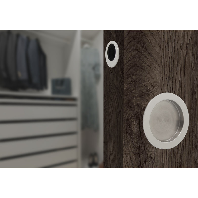 Quincaillerie de porte avec passe-tringle - Passage avec poignée, Acier inoxydable poli