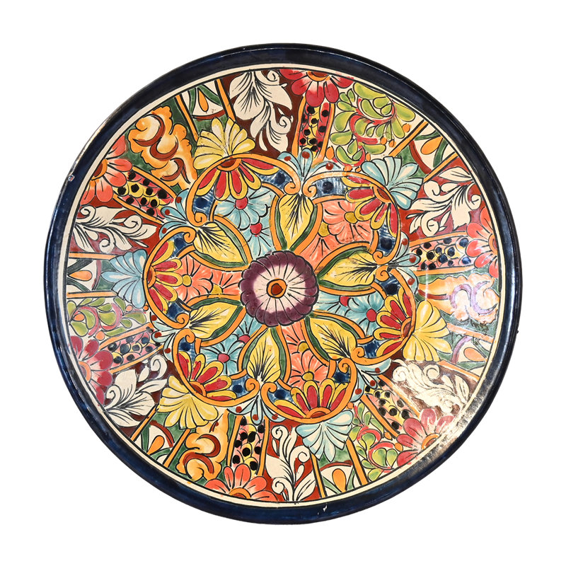 Assiette décorative médaillon San Miguel, grande plaque murale peinte à la main Talavera - grande taille