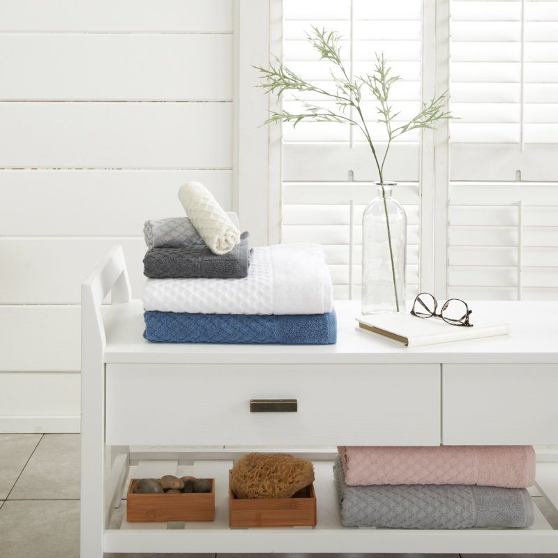 Ensemble de serviettes 100% coton ultra doux et absorbant, Gris clair, Serviettes de bain - paquet de 4