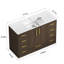 Meuble-lavabo foncé de 122 cm (48 po) pour salle de bain. Nombreux rangements : 2 portes à fermeture amortie et 9 tiroirs.