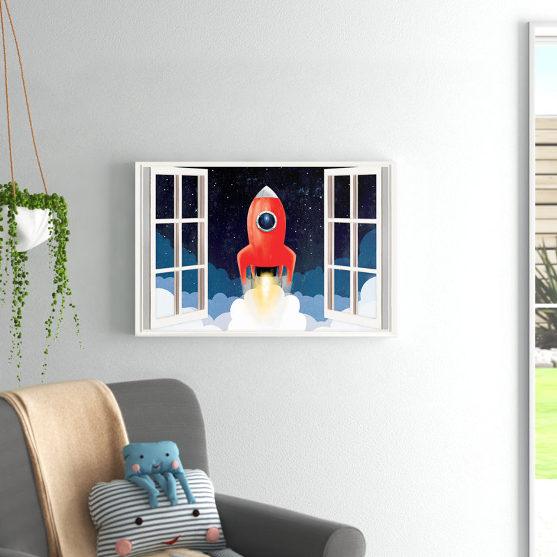 Art sur toile, fenêtre de fusée Cathleen, H 24 po x l 36 po x P 1,25 po