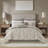 Piece Queen Bedding Sets, Polyester Jacquard Khaki, Elegant Home