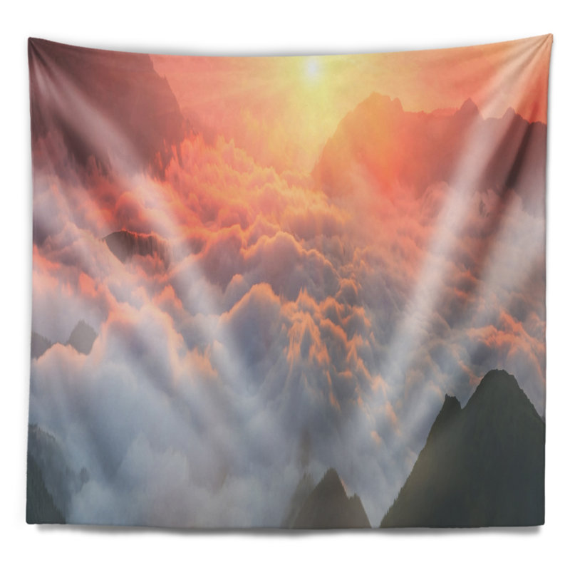 Tapisserie panorama à voile lourd paysage, H 32 po x l 39 po
