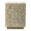 Tabouret carré 14 po x 14 po x 18 po, crème, motif, base en laiton, idéal pour les décorations d'intérieur
