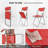 Red Openwork Pattern Plastic Folding Chairs(Set Of 4)